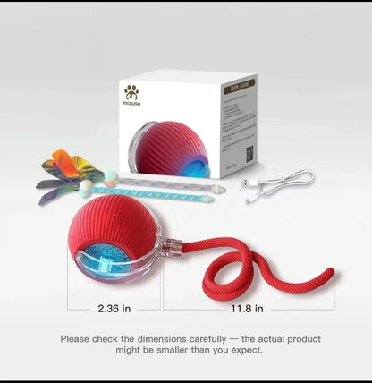 Cat&Dog Toy Interactive Ball with Bird Chirping Sound USB Rechargeable Anti-Depression Fun Gift for Cats&Dogs Smart Motion Sensor Anti-Lost Chew-Resistant Design Ultra-Quiet Operation Long-Lasting Battery Multi-Surface Compatibility,Dog Products, Cat Toys